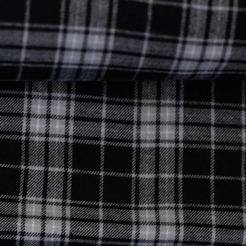 RESTSTÜCK 0,50m !!! - Baumwoll Flanell - Maverick - hellgrau/schwarz - Swafing