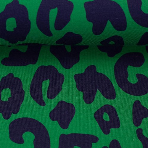 Preview: RESTSTÜCK 1,3m !!! - Modal French Terry - Happy Leo - dunkelblau/grün - Swafing by Cherry Picking