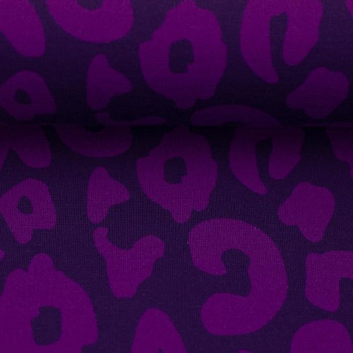 Preview: RESTSTÜCK 1,0m !!! - Modal French Terry - Happy Leo - lila/dunkelblau - Swafing by Cherry Picking