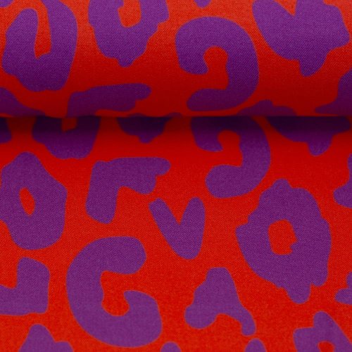 Preview: RESTSTÜCK 1,50m!!! - Viskose - Happy Leo - lila/orange - Swafing by Cherry Picking