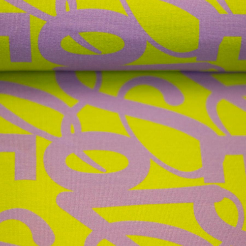 Preview: RESTSTÜCK 0,70m !!! - Modal French Terry - Love - flieder/kiwigrün - Love Collection - Swafing by Kibadoo