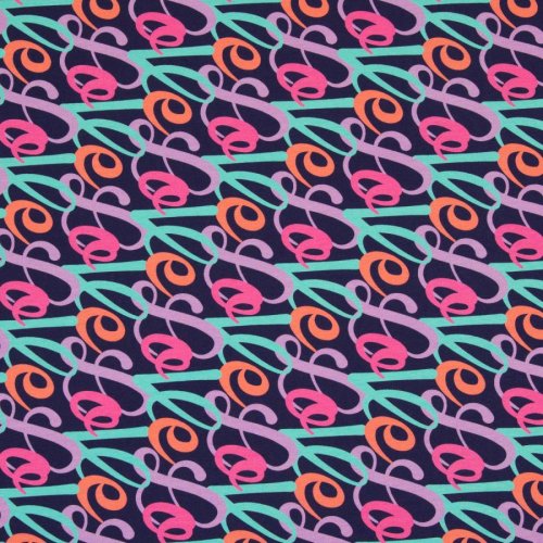 Jersey - Love - bunt/marine - Love Collection - Swafing by Kibadoo