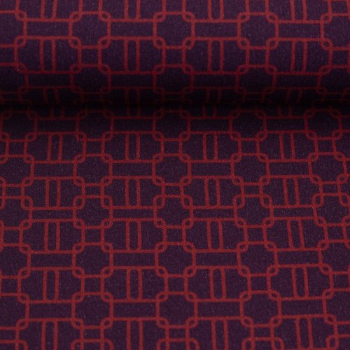 Viskose - Chain Twist - aubergine/burgundy - Geoluxe by Ki-ba-doo - Swafing