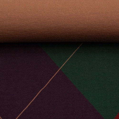 French Terry - Panel - Argyle Rauten - petrol - Geoluxe by Ki-ba-doo - Swafing
