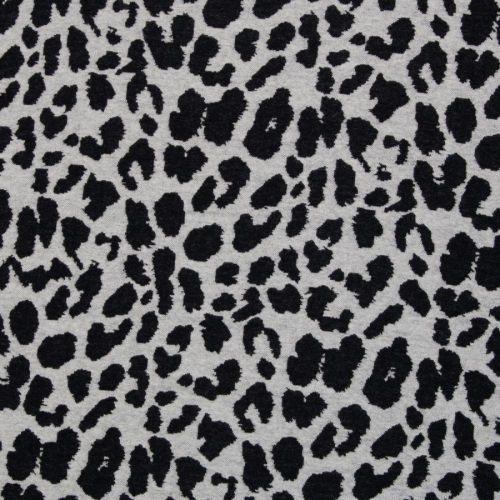 Preview: Jacquard Jersey - Emily Leo - schwarz/naturweiß