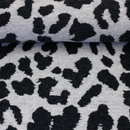 Jacquard Jersey - Emily Leo - schwarz/naturweiß