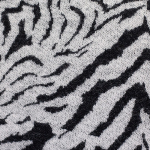Preview: Jacquard Jersey - Emily Tiger - naturweiß/schwarz