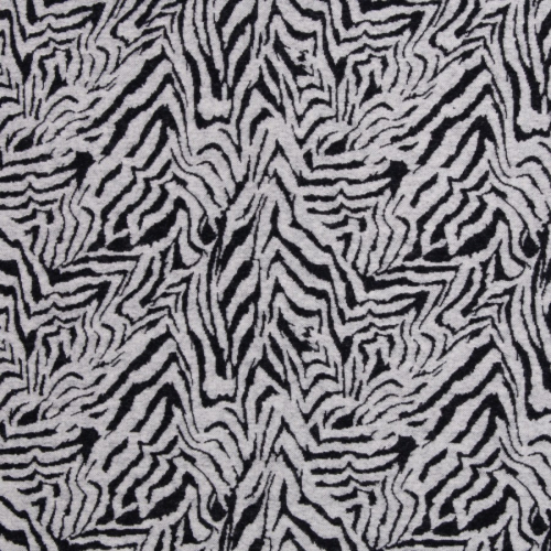 Preview: Jacquard Jersey - Emily Tiger - naturweiß/schwarz