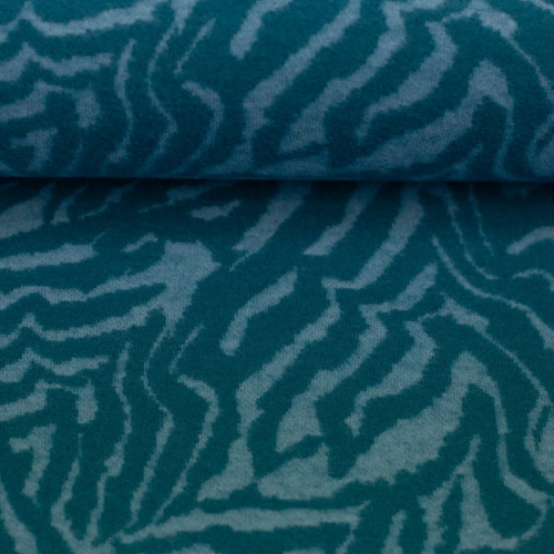 Jacquard Jersey - Emily Tiger - provincial blue/gulf coast
