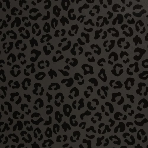 Preview: RESTSTÜCK 0,30m !!! - Kunstleder - Happy Leo - by Cherry Picking - dunkelgrau/schwarz - Swafing