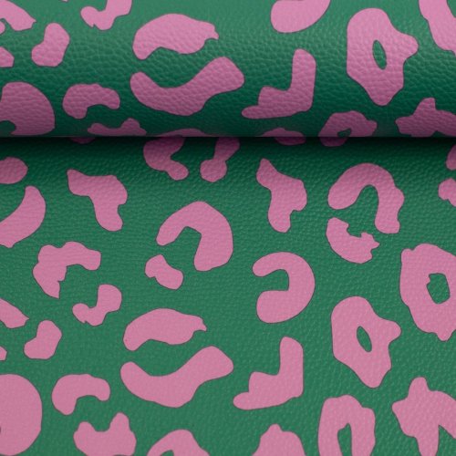 Kunstleder - Happy Leo - by Cherry Picking - grün/pink - Swafing