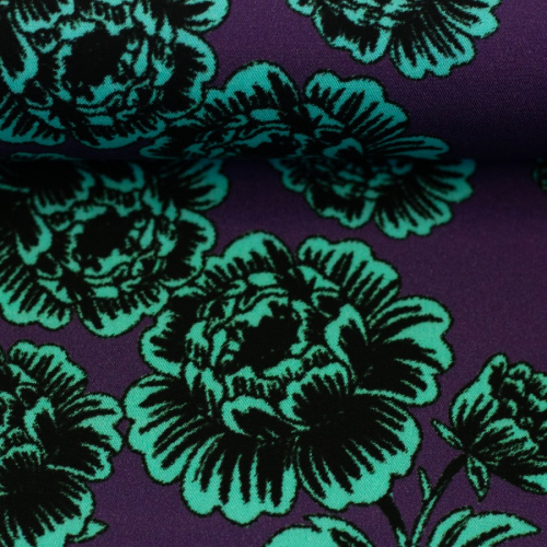 Viskose - Poenis - mint/lila - Opulence - Swafing by Cherry Picking