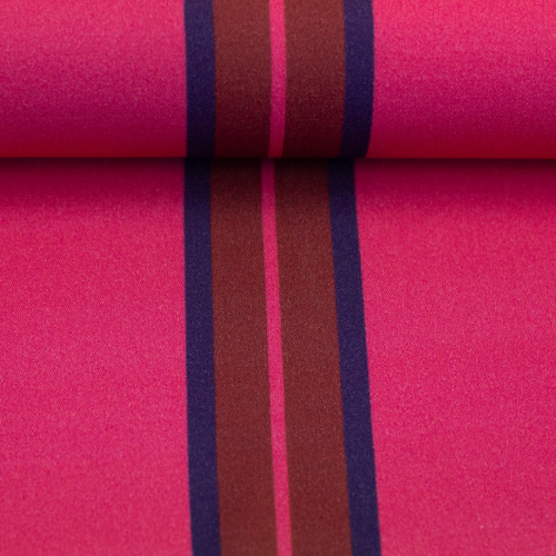 Preview: Viskose - Stripes - deep claret/pink - Bordure Studio - Swafing by Kibadoo