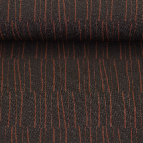 Viskose - Striple - bruscetta/peppercorn - Bordure Studio - Swafing by Kibadoo