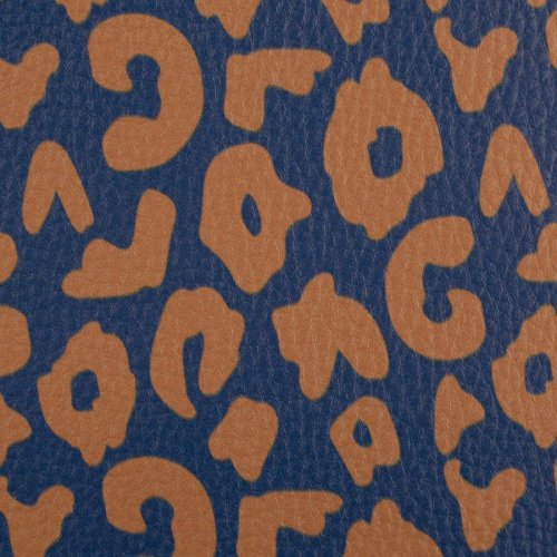 Preview: Kunstleder - Happy Collection - Leo - dunkelblau/terracotta - Swafing by Cherry Picking