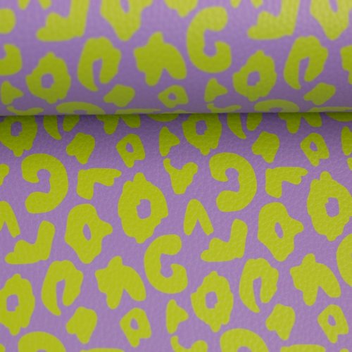 Kunstleder - Happy Collection - Leo - flieder/kiwigrün - Swafing by Cherry Picking