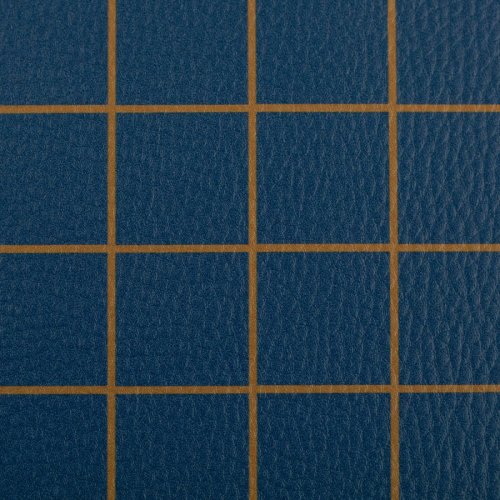 Preview: Kunstleder - Happy Collection - Karos - dunkelblau/ocker - Swafing by Cherry Picking