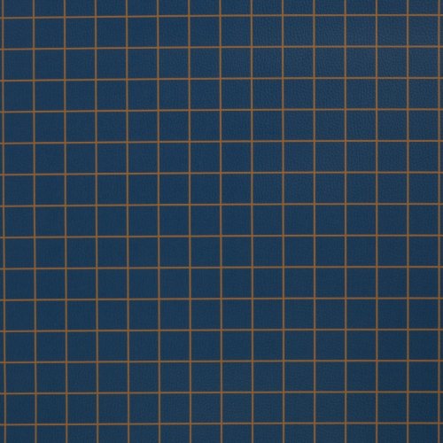 Preview: Kunstleder - Happy Collection - Karos - dunkelblau/ocker - Swafing by Cherry Picking