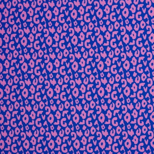 Preview: Oxford Gewebe - wasserabweisend - Leomuster - royalblau/rosa - Swafing by Cherry Picking