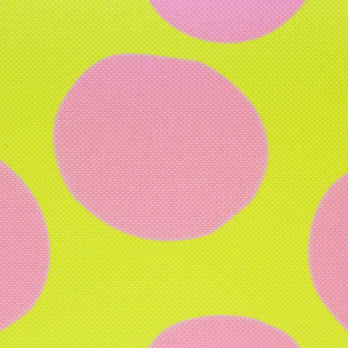 Preview: Oxford Gewebe - wasserabweisend - Große Punkte - neongrün/rosa - Swafing by Cherry Picking