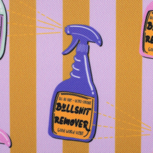 Preview: Oxford Gewebe - wasserabweisend - Bullshit Remover - ocker/flieder - Swafing by Cherry Picking