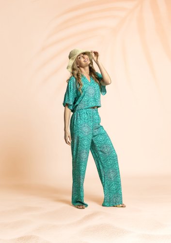 Preview: RESTSTÜCK 0,90m !!! - Viskose - Mandala - türkis