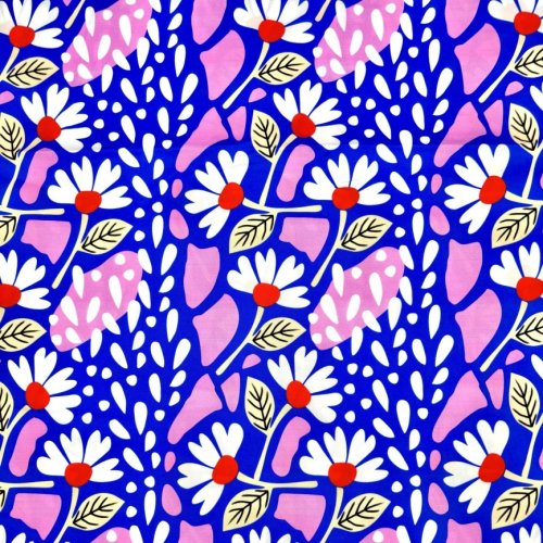 Canvas - Flower - blau/weiß/rosa - by Karina + Kind