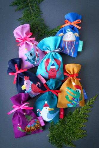 Preview: Bio Canvas - Panel - Advent Calender - Wild Xmas - Hamburger Liebe - Albstoffe