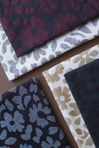 Preview: Baumwoll Jacquard - gewebt - Aster Bloom - umber/iced blue - meetMilk