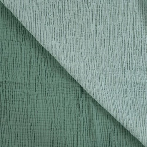 Doubleface Musselin - uni - mint/dusty mint