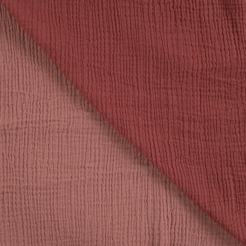Doubleface Musselin - uni - rose dust/blush