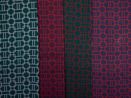 Preview: Viskose - Chain Twist - petrol/burgundy - Geoluxe by Ki-ba-doo - Swafing