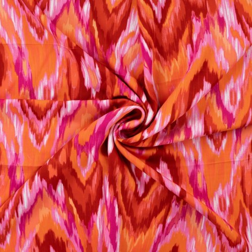Viskosesatin - Chabela - matt - orange/rosa