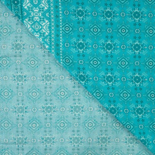 Preview: Viskose Popeline - Maya Boho - petrol/türkis