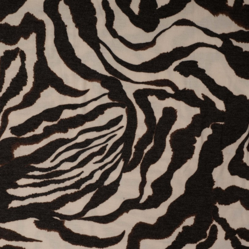 Preview: Viskose Feinstrickjersey - Panya Zebra - ecru/dark brown