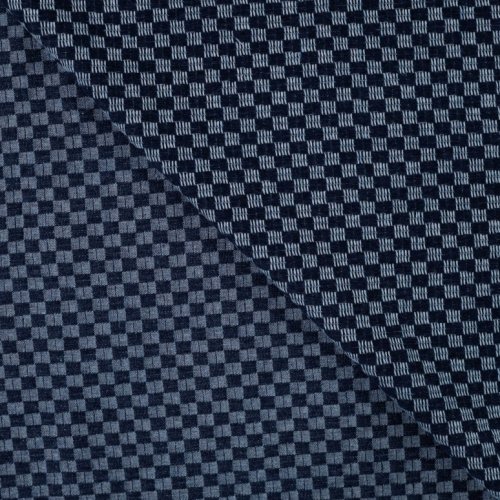 Preview: Jacquard Denim - Barry Check - dark blue