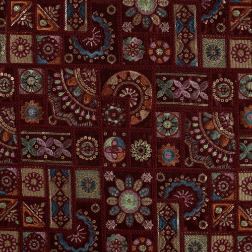 Preview: Jacken Patchwork Stoff - Priya - bordeaux