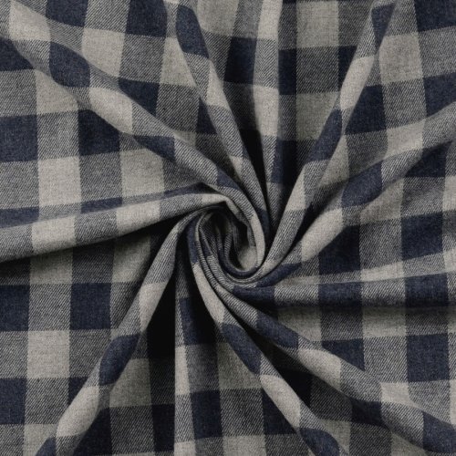 Baumwoll Flanell - Sveta - denim/grau