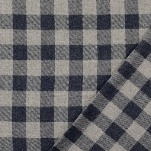 Preview: Baumwoll Flanell - Sveta - denim/grau