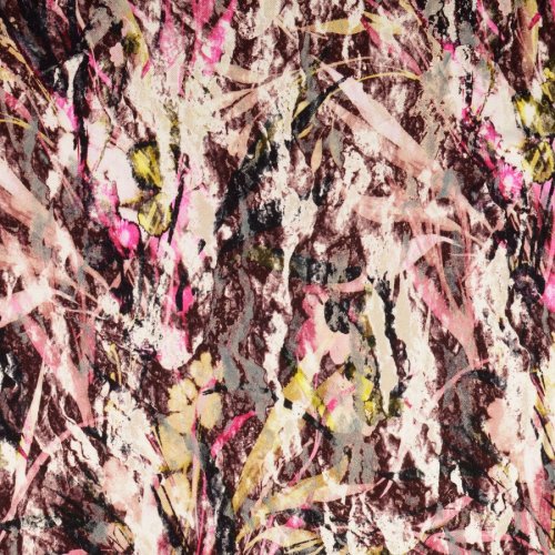 Viskosesatin - matt - Autumn Art - bordeaux/ creme