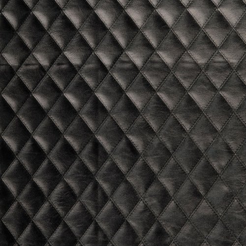 Kunstleder/Bekleidungskunstleder - Rauten - schwarz