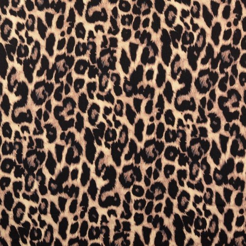 Preview: Viskosesatin - matt - Wild Chic Leo - beige/black