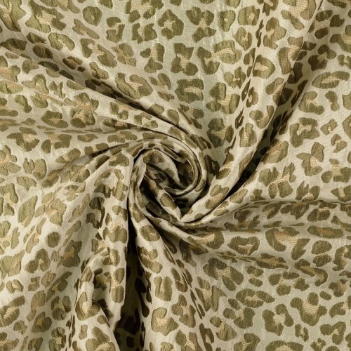 Jackenstoff Jacquard mit Glitzer - Leo - olive