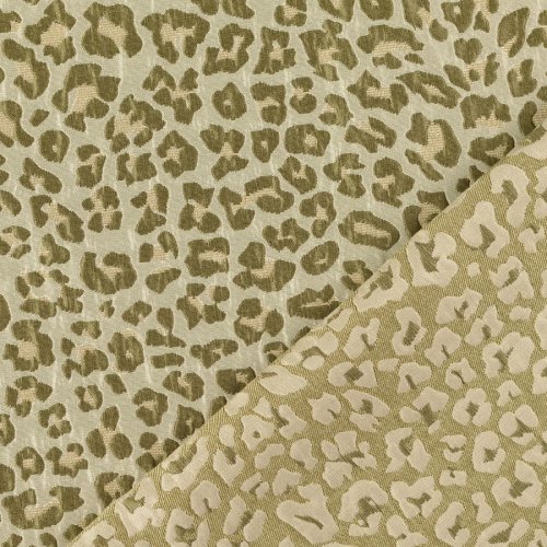 Preview: Jackenstoff Jacquard mit Glitzer - Leo - olive