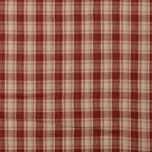 Preview: Doubleface Musselin - Rustic Check and Stripes - rot