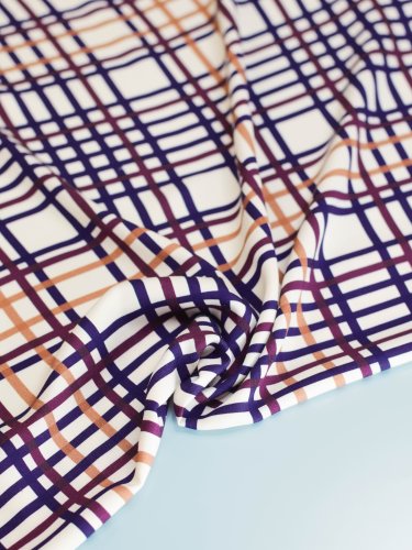 Viskose Twill mit LENZING™ ECOVERO™ Fasern - Vila Grid - wine rush - Mind the Maker