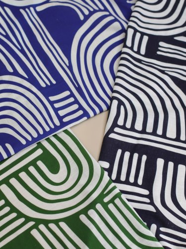 Preview: RESTSTÜCK 0,70m !!! - Baumwoll Leinen - Over the Rainbow - cobalt blue - Mind the Maker