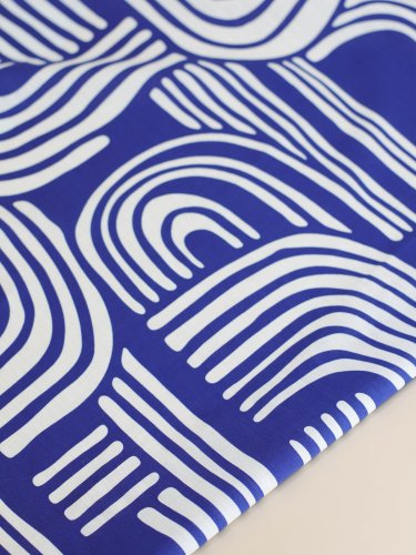 Preview: RESTSTÜCK 0,70m !!! - Baumwoll Leinen - Over the Rainbow - cobalt blue - Mind the Maker