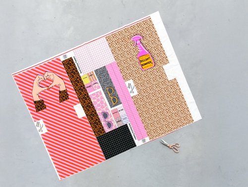 Preview: Canvas - Taschenpanel - Hände Sprühflasche - bunt - by Cherry Picking - Swafing