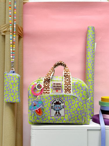 Kunstleder - Happy Collection - Leo - flieder/kiwigrün - Swafing by Cherry Picking